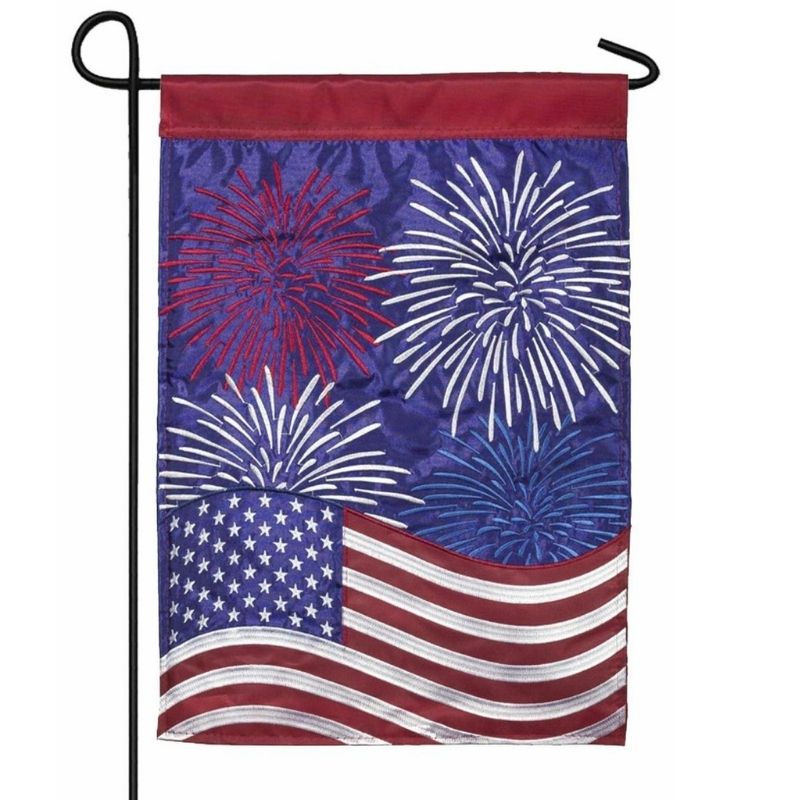 Patriotic Fireworks Garden Flag